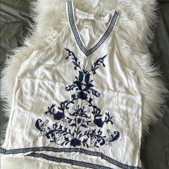 L u c k y B r a n d • Boho 70s embroidered tank top - Picture 1 of 6